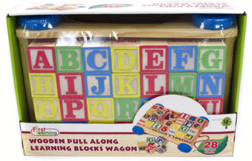 WOODEN PULL ALONG BLOCKS WAGON Online Sale