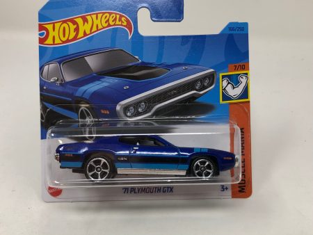 71 Plymouth GTX #166 * Blue * 2023 Hot Wheels Short Card Case P Fashion