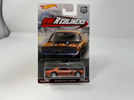 68 Mercury Cougar * Brown * Hot Wheels Car Culture Redliners For Sale