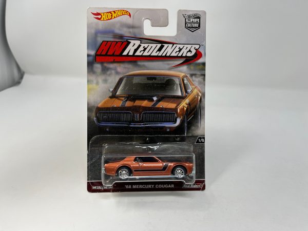 68 Mercury Cougar * Brown * Hot Wheels Car Culture Redliners For Sale