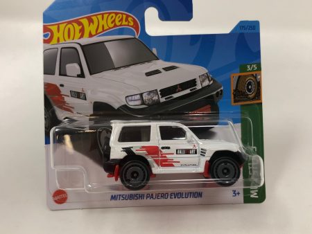 Mitsubishi Pajero Evolution #175 * White * 2023 Hot Wheels Short Card Case P Hot on Sale