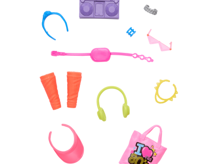 Barbie Doll Accessories With 1980s Retro Theme, Neon Styling Pieces, Stereo & Headphones Online now