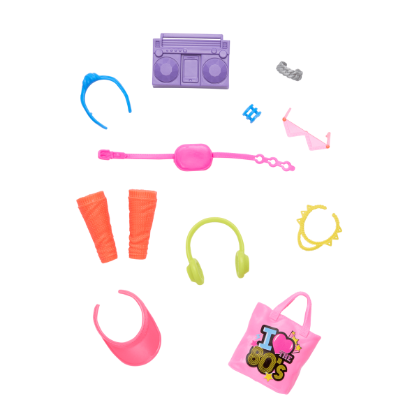 Barbie Doll Accessories With 1980s Retro Theme, Neon Styling Pieces, Stereo & Headphones Online now